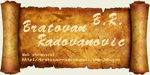 Bratovan Radovanović vizit kartica